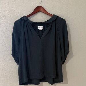 Velvet by Graham & Spencer Cotton Gauze Short Sleeve Blouse
